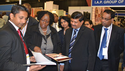 Freedom to Enterprise Pictured are (l-r) Mr Duminda Landewatta of D. Samson Industries, Minister Elizabeth Thabethe, Mrs Nalika Kodikara, Commercial Secretary at the Sri Lankan High Commission, Minister Lakshman Wasantha Perera and Mr Bandula Egodage.