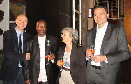 Pictured (l-r) Jean Bourdin, Director of Alliance Fracaise in Johannesburg, Ramadan Suleman, Ambassador Elisabeth Barbier and Frederic Chambon, Regional Head of Media, Film and Music.