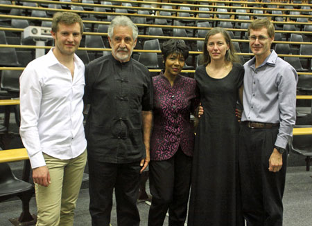 A tribute to André Brink Martin Buysse, Breyten Breytenbach,Euzhan Palcy,,Karina Magdalena Szczurek and Gustav Brink at the memorial service for Andre Brink