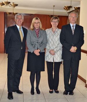 A dynamic Visegrad Group for Europe and the world Mr. Béla László, Ambassador of Hungary Ms. Anna Raduchowska - Brochwicz, Ambassador of the Republic of Poland, Ms. Blanka Fajkusova Ambassador of the Czech Republic and Mr. Alexander Ilascik, Ambassador of the Slovak Republic